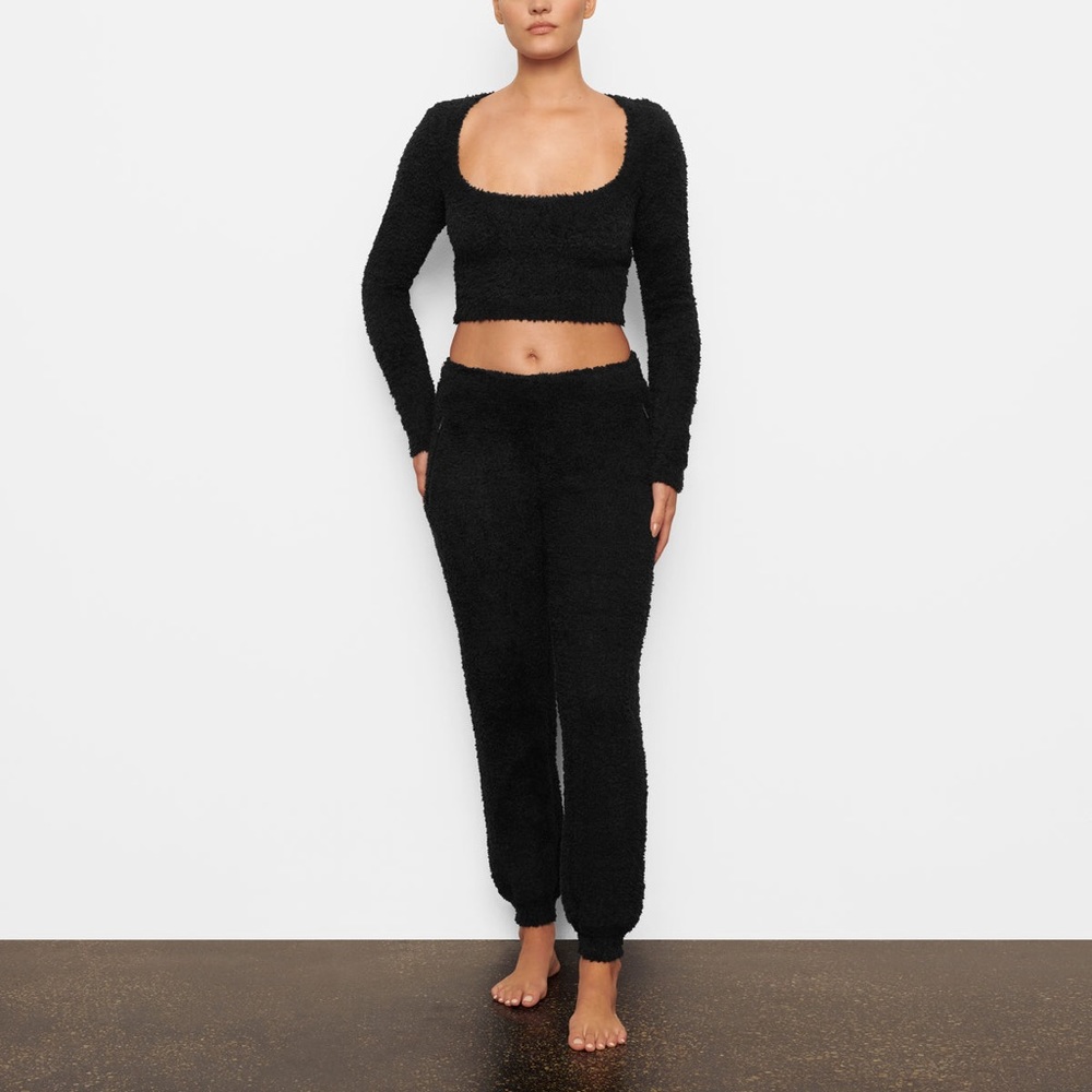 SKIMS Cozy Knit Drawstring Legging | Onyx (Black) | Size S/M